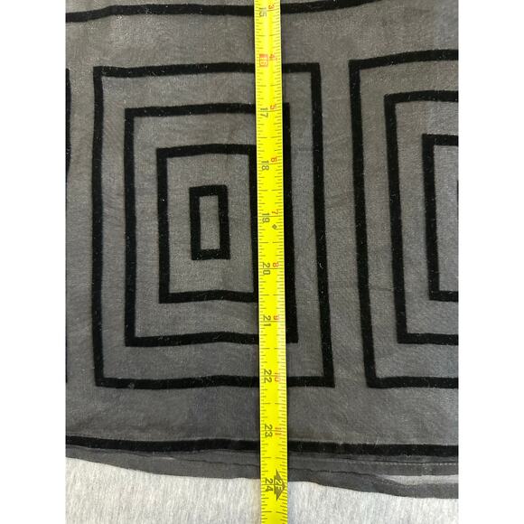 C'est City Women's Silk Blend Black Lined Skirt Burnout Velvet Geometric Print - Picture 6 of 6